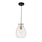 Z-Lite Bella 1 Light Mini Pendant, Matte Black & Olde Brass & Clear 476MP-MB-OBR - alternate 5